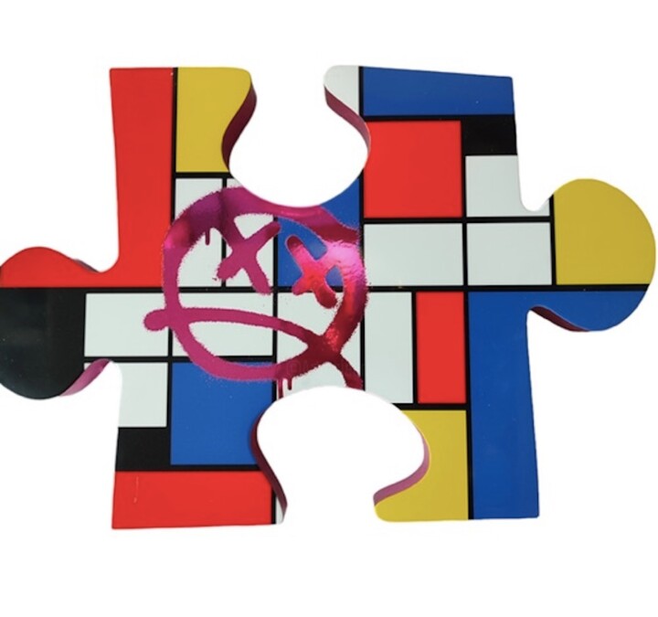 Puzzle Piece of Art Sculpture, 10.6x21.3 in