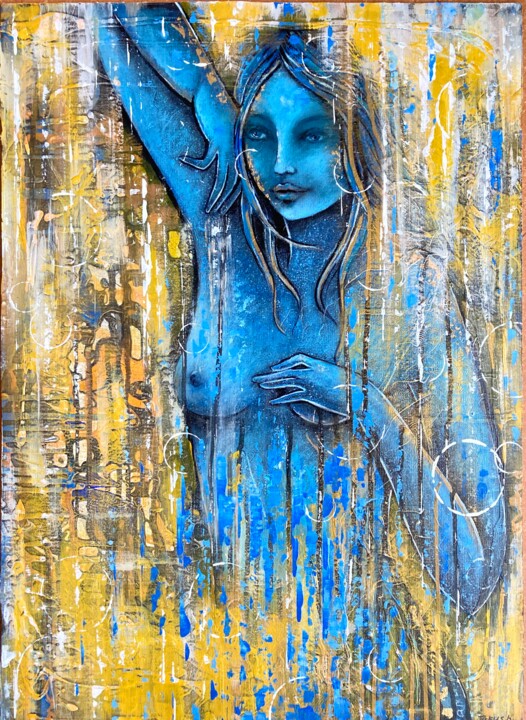 Indigo Woman 绘画, 26.6x19.3 in