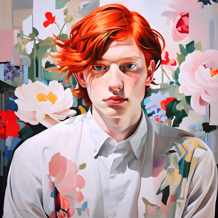 Portrait Red Haired Man Serie Vector N69 数字艺术