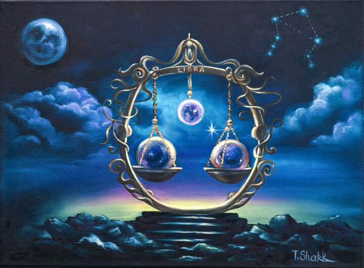 zodiac libra Schilderij, 11,8x15,8 in
