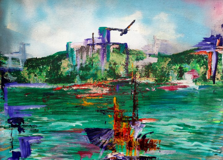 Painting titled "Disrupting harmony" by Atignas Art, Original Artwork, Oil Mounted on Wood Stretcher frame