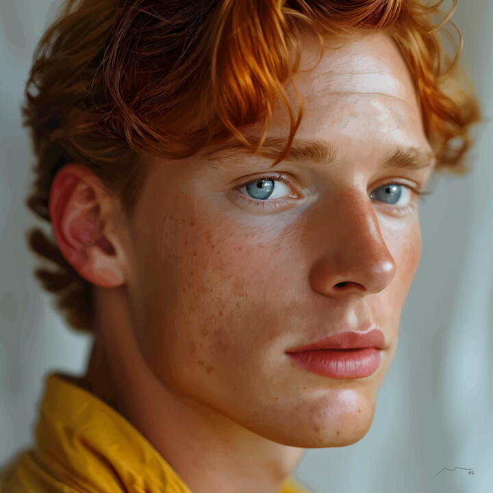 Portrait Red Haired Man Serie Vector N46 数字艺术