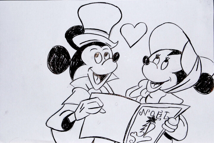 disney couple de noel Resim, 7,9x11,8 in