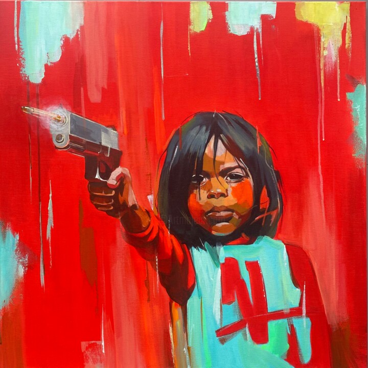 Junior – Contemporary Figurative Portrait 绘画, 27.6x27.6 in