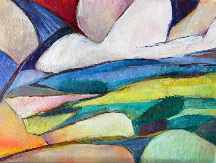 图画 标题为“Clouds over the riv…” 由Victoria Romanenko, 原创艺术品, 粉彩