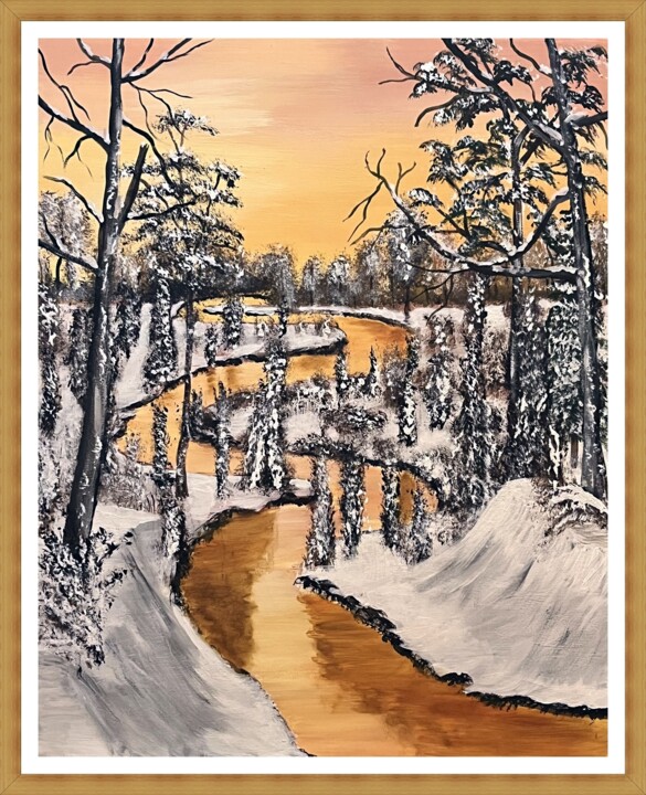 Téli alkony Tablo, 19,7x15,8 in