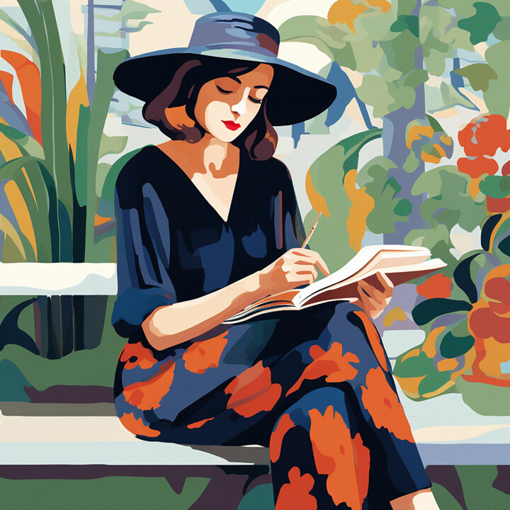Drawing in the garden Tablo, 31,5x31,5 in