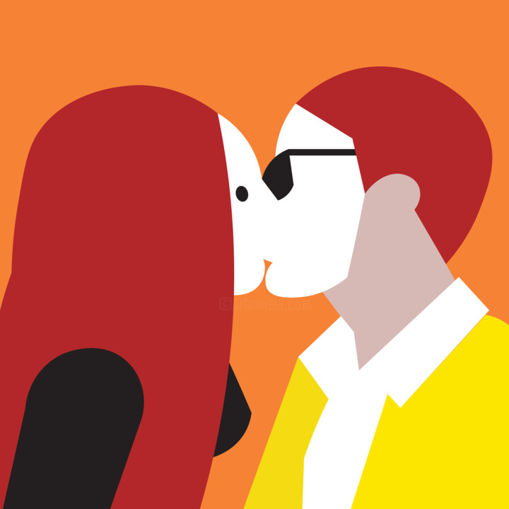 Le baiser 2 绘画, 23.6x23.6 in