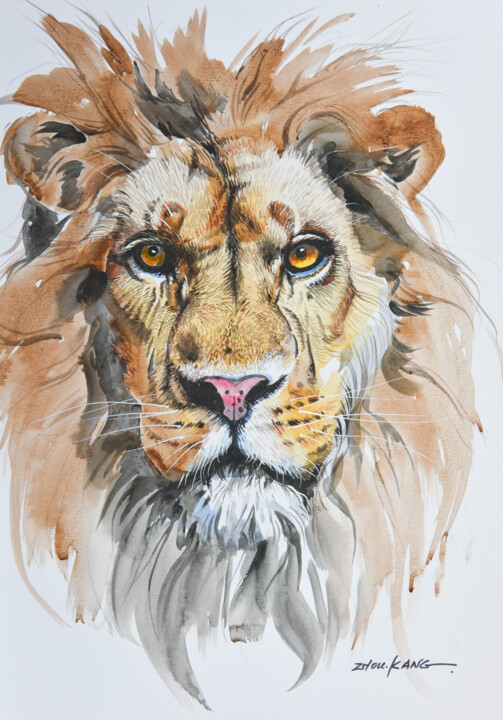 Lion 绘画, 15.8x11.8 in