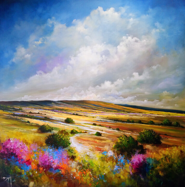 Le chemin vers les nuages 绘画, 31.5x31.5 in