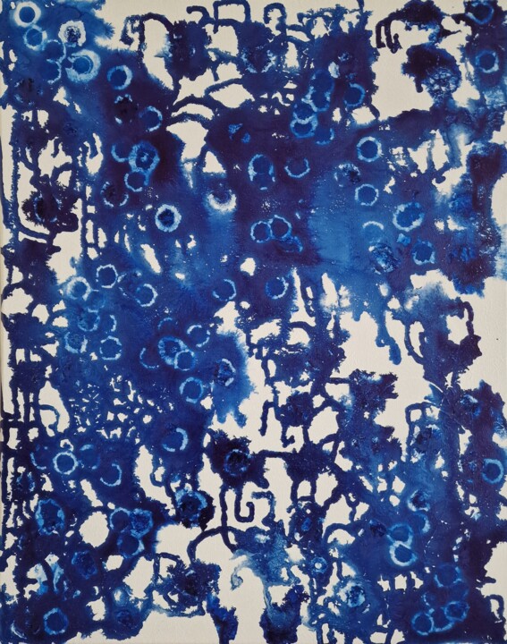 Painting titled "Patterns of Serenity" by Anastasiia Doro, Original Artwork, Acrylic Mounted on Wood Stretcher frame
