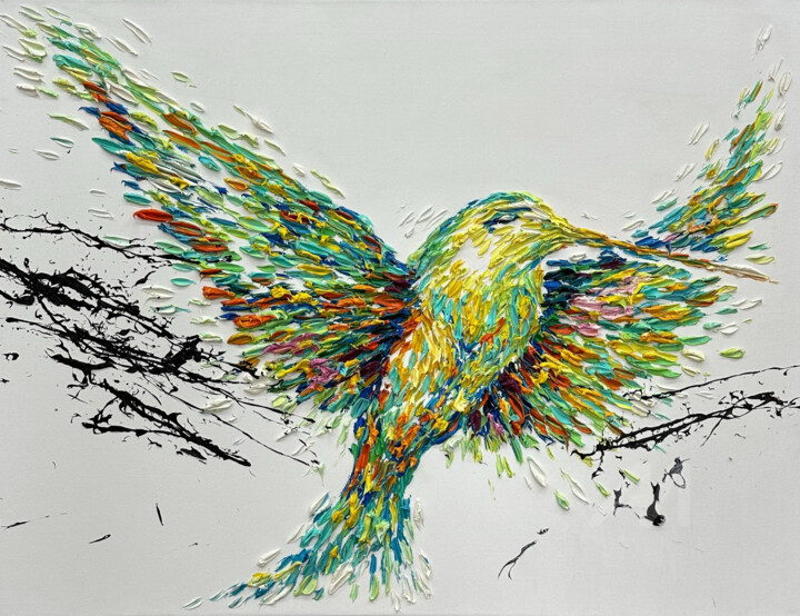 Hummingbird Flight 绘画, 20.1x28 in
