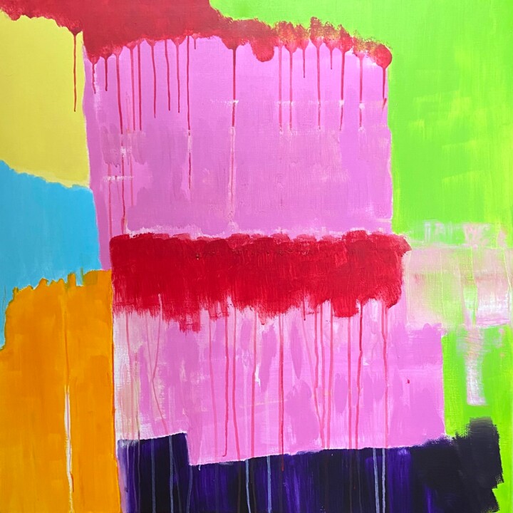 Peinture intitulée "Couleurs 6" par Briga, Œuvre d'art originale, Acrylique Monté sur Châssis en bois