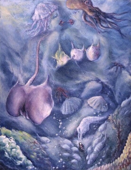 绘画 标题为“Морское дно в район…” 由Vsevolod Salishev (MR Illustrator of sensual Love), 原创艺术品, 油