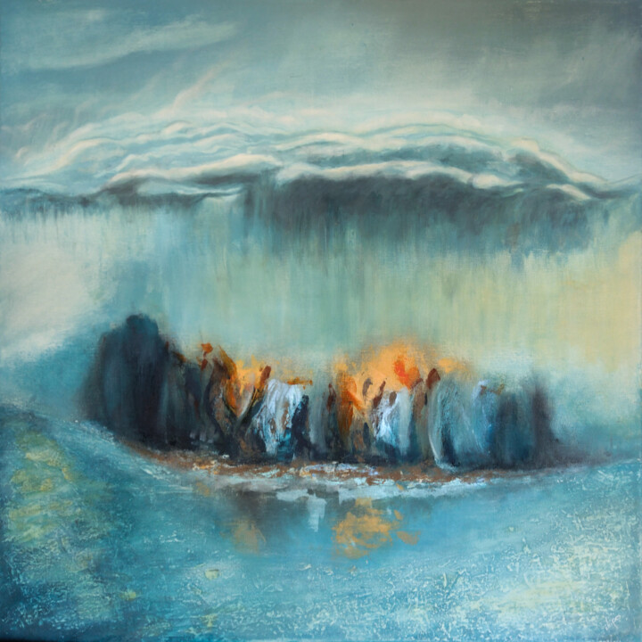 Regenwelt 绘画, 31.5x31.5 in