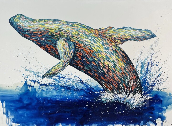 Majestic Whale 绘画, 48x64.2 in