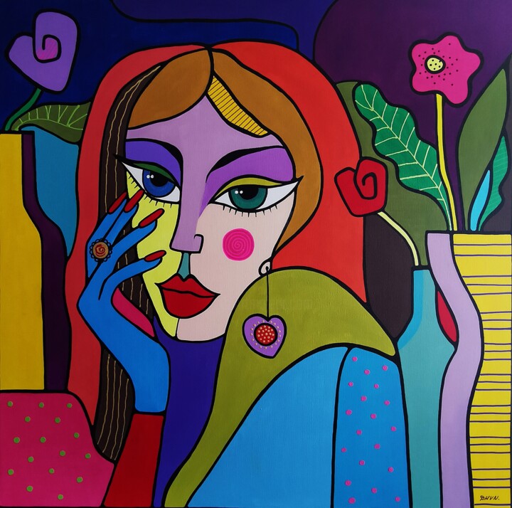 Malerei mit dem Titel "Blossom of the Soul…" von Daheaven Art, Original-Kunstwerk, Acryl Auf Keilrahmen aus Holz montiert