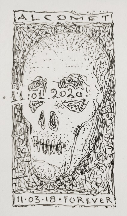 Alcomet forever Disegno, 5,1x2,8 in