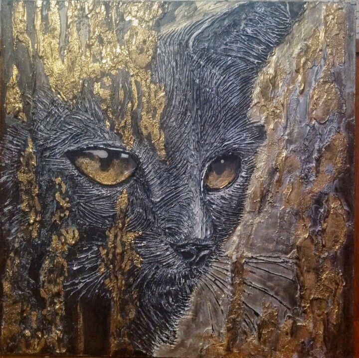 Cat 绘画, 19.7x19.7 in