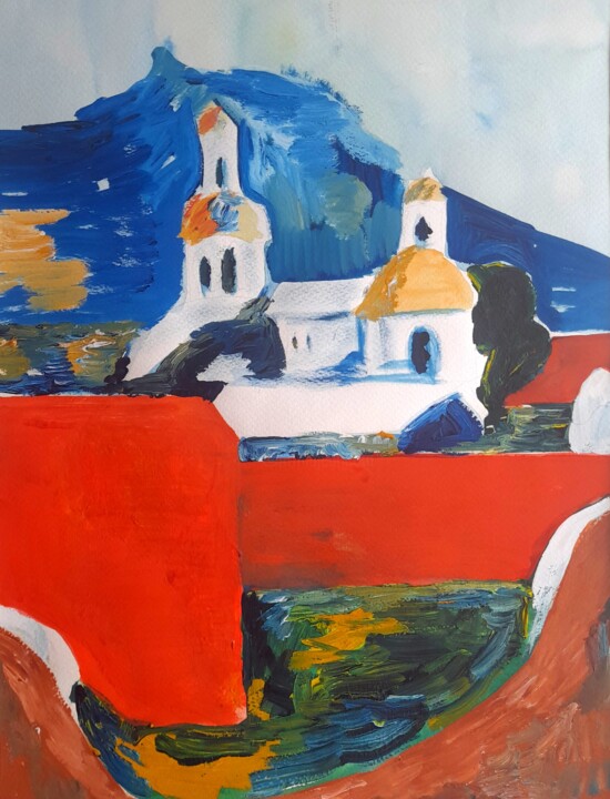 Orthodox Church Painting, 13.8x11 in