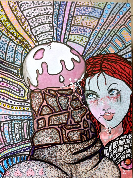 La tour de Ba'... Belle! 绘画, 31.5x23.6 in