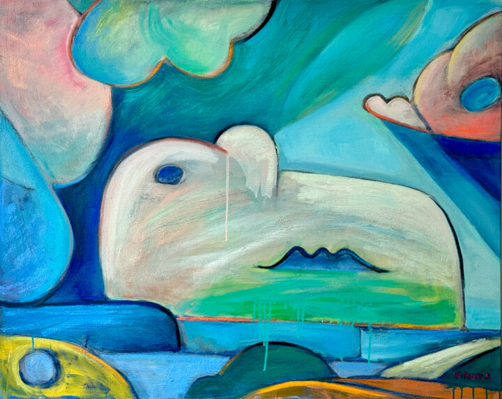 Painting titled "Good morning" by Victoria Romanenko, Original Artwork, Oil Mounted on Wood Stretcher frame