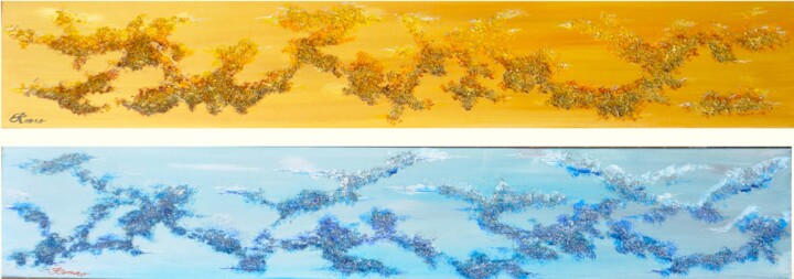 The Silver and Gold Galaxy Tablo, 72,1x24 in