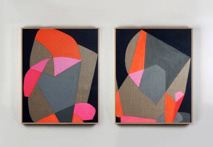 Peinture intitulée "Blue Grey Abstract…" par Leon Grossmann, Œuvre d'art originale, Acrylique Monté sur Châssis en bois