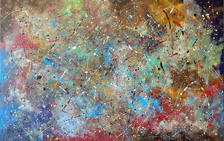 Colorful abstract 421 - XXL Schilderij, 39,4x59,1 in
