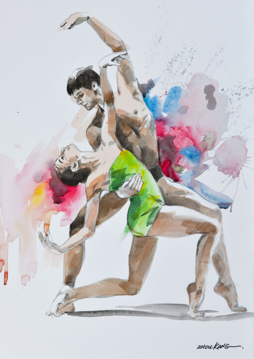 ballet dancer 03 Schilderij, 15,8x11,8 in
