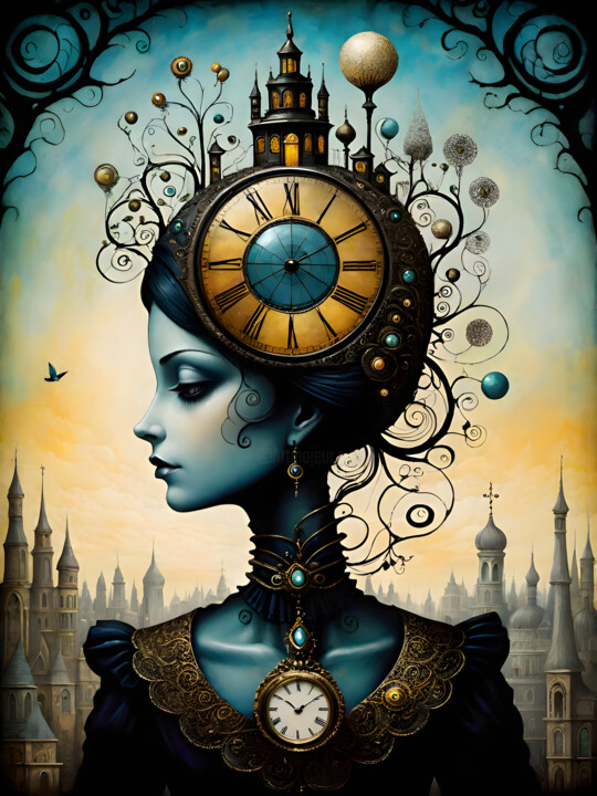 数字艺术 标题为“Time in your mind” 由Meahau, 原创艺术品, AI生成的图像