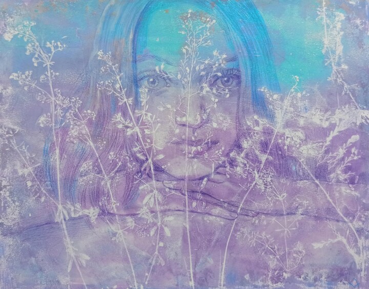 Lavender April 绘画, 11x13.8 in