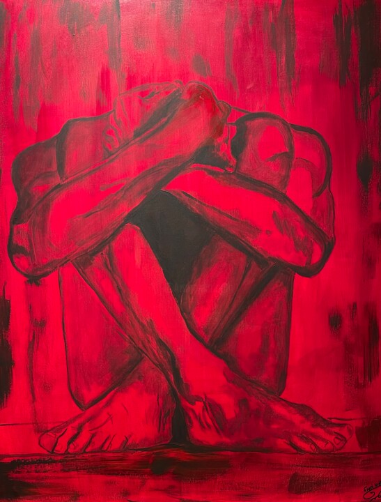 Bouton de rouge 绘画, 31.5x23.6 in