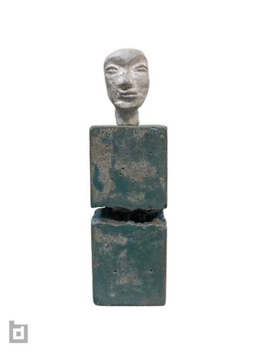 STRONGOLI BRUTALIST HEAD 雕塑, 13.4x3.7 in