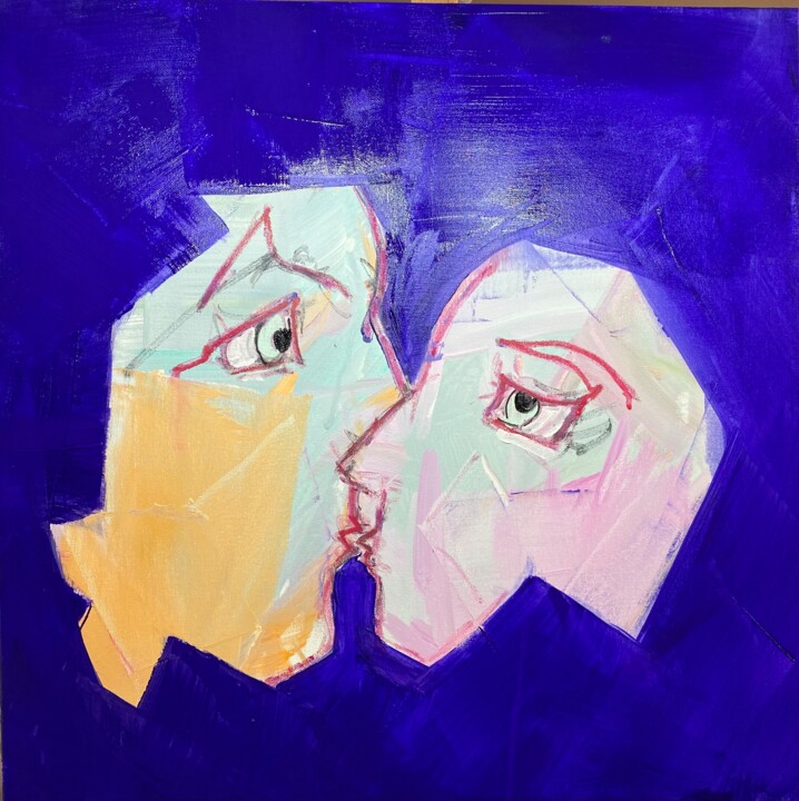 LE BAISER 2025 绘画, 23.6x23.6 in