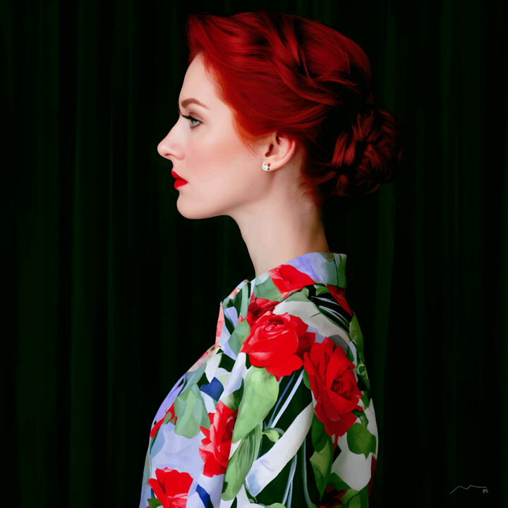 Redhead Woman Portrait Vector Series N15 数字艺术