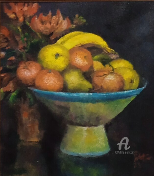 Coupe de fruits Painting, 11.8x9.8 in