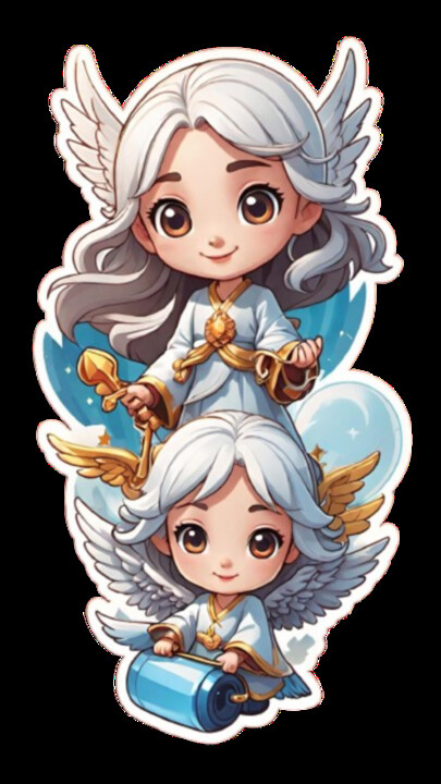 TWO WHITE DRESSED FAIRIES FROM SKY 数字艺术