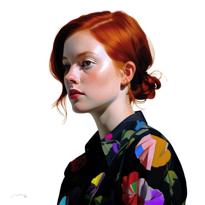Redhead Woman Portrait Vector Series N19 数字艺术