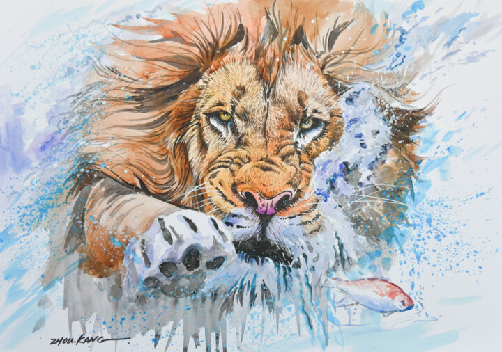 Lion 1 绘画, 11.8x15.8 in