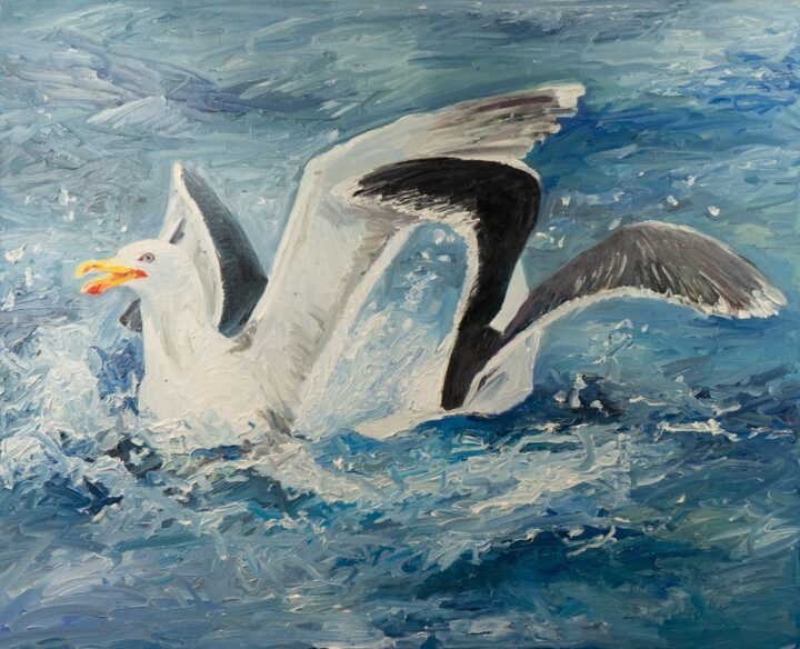 Mantelmöwen 绘画, 27.6x35.4 in