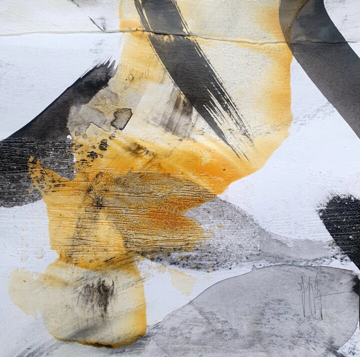 Peinture intitulée "L'octave de l'étrei…" par Isabelle Mignot, Œuvre d'art originale, Encre