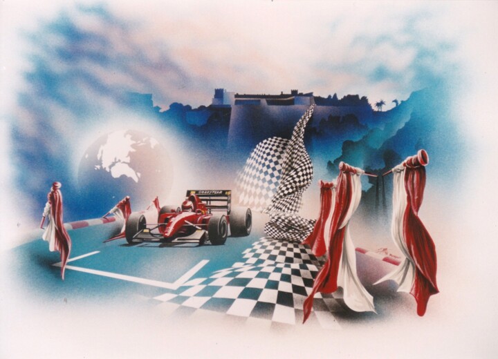 Peinture intitulée "F1 First Ferrari" par Thierry Mordant, Œuvre d'art originale, Acrylique
