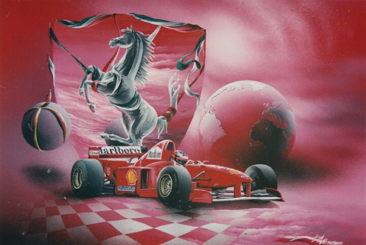 Peinture intitulée "Cheval Cabré" par Thierry Mordant, Œuvre d'art originale, Acrylique Monté sur Carton
