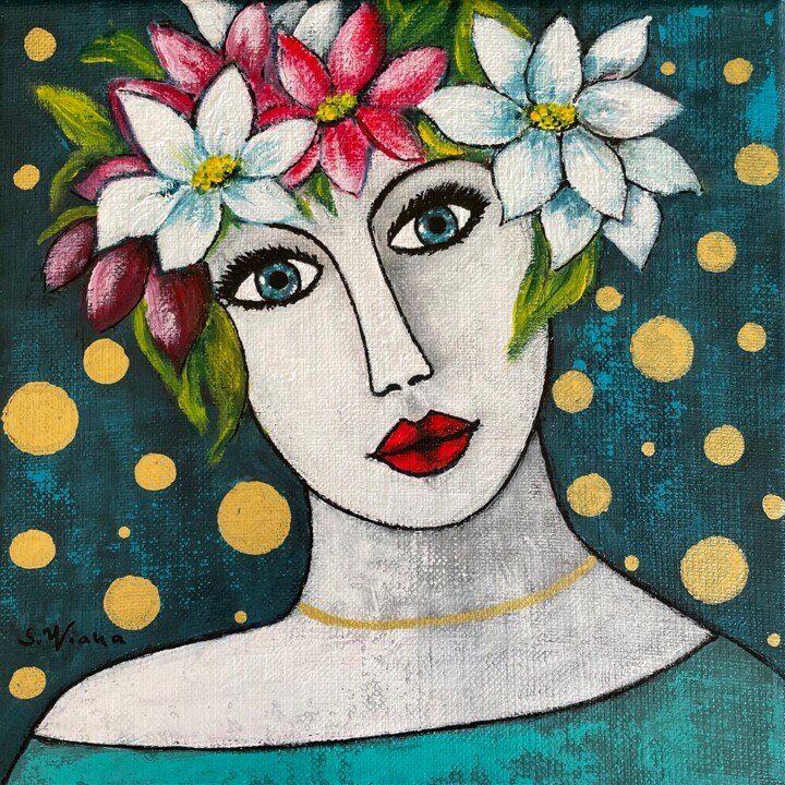 Peinture intitulée "Charlie" par Salette Viana, Œuvre d'art originale, Acrylique Monté sur Châssis en bois