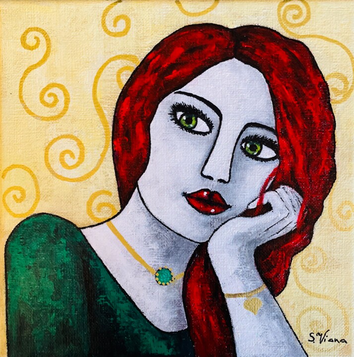 Peinture intitulée "Julie" par Salette Viana, Œuvre d'art originale, Acrylique Monté sur Châssis en bois