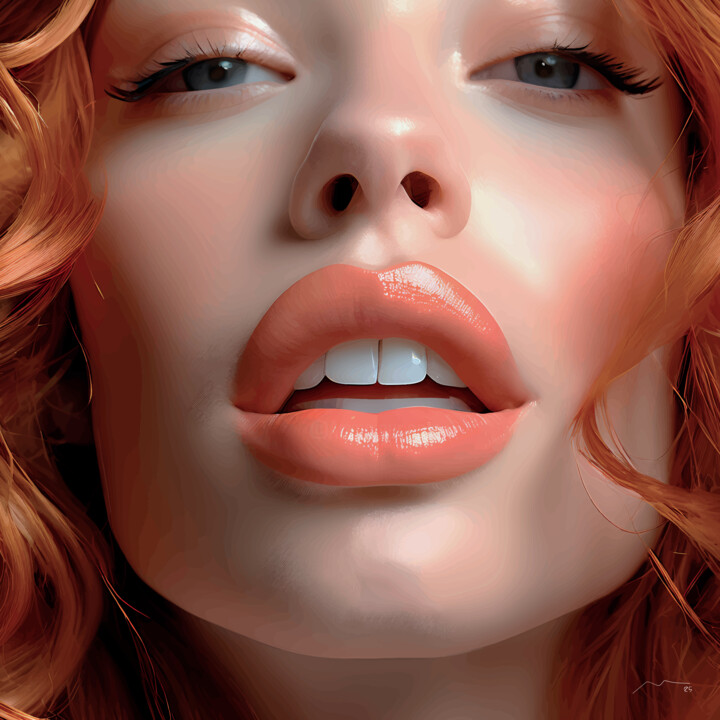 Redhead Woman Portrait Vector Series N24 数字艺术