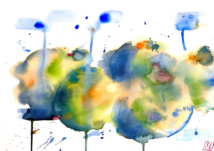 Äpfel - Zeit XXII 绘画, 14.2x20.1 in