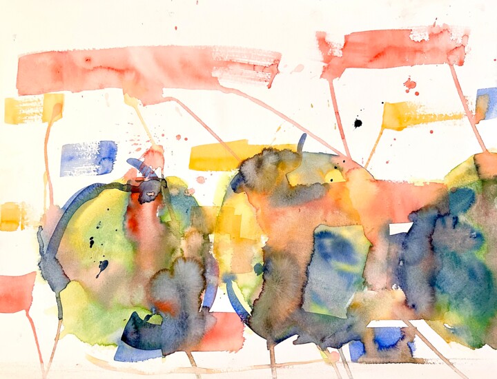 Äpfel - Zeit XXIII 绘画, 14.2x20.1 in