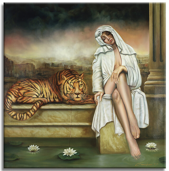 The Lost Guardian - Original Painting on Canvas 绘画, 48x48 in